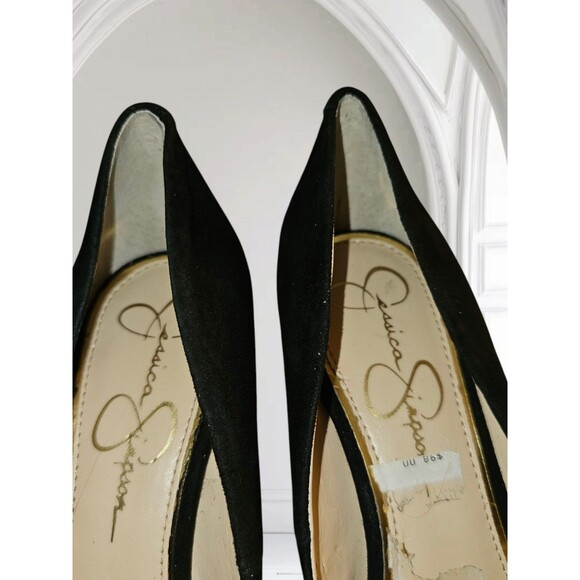 Jessica Simpson Rebeca 5.5" High Heels Sz 8 Women's Platform Pump Black Suede - Picture 6 of 16